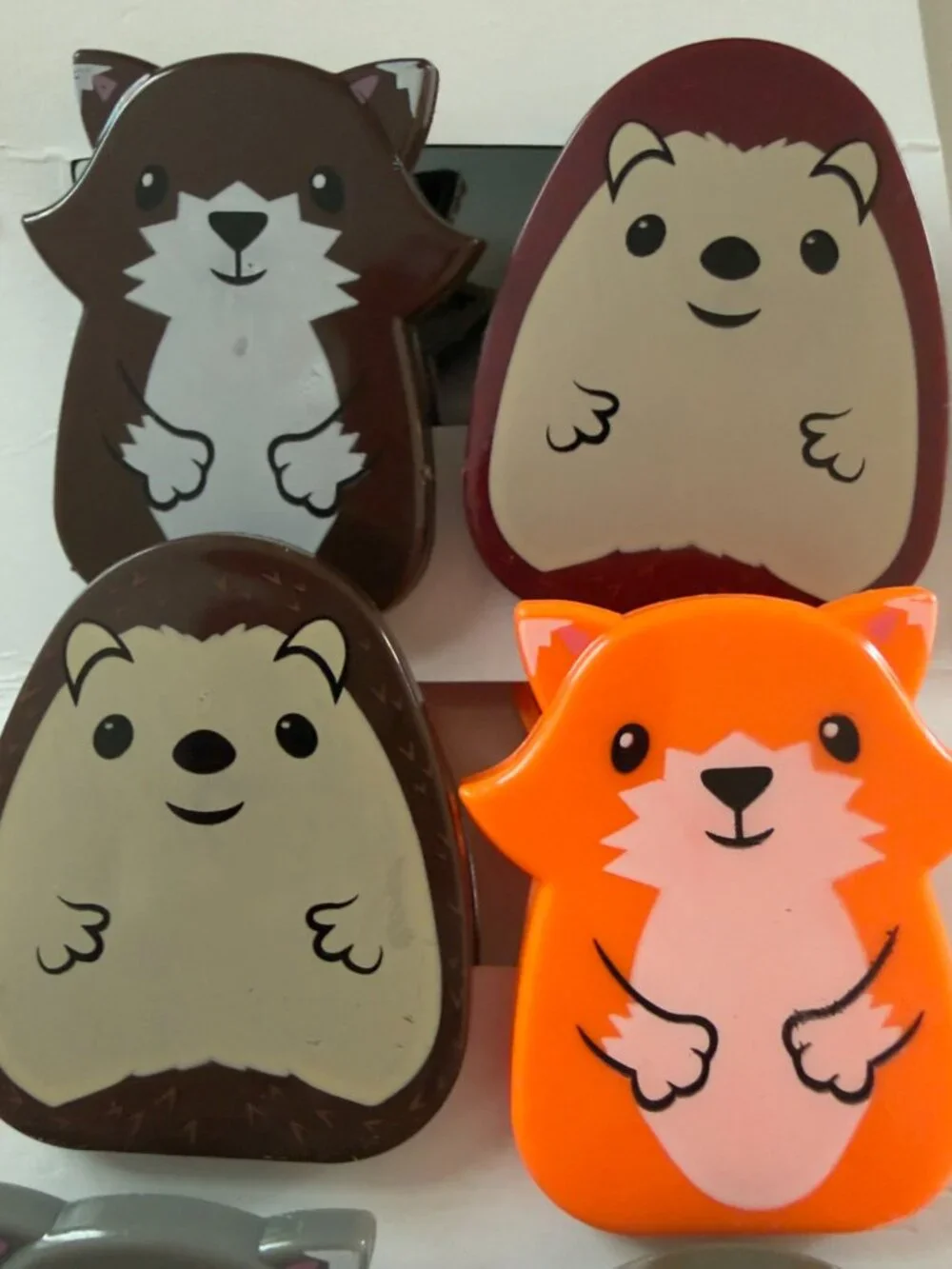 NWT Kikkerland Woodland Animal Bag Clips Set of 6 Hedgehog Fox Raccoon